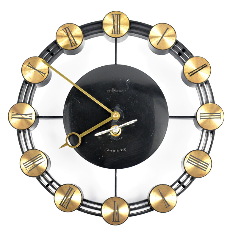 Horloge murale moderniste vintage de Mayak, 1960