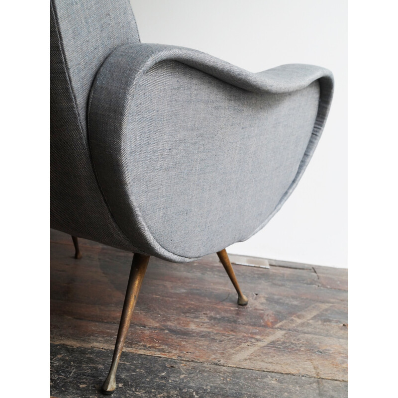 Mid century Italian re-upholstered armchair - 1950s