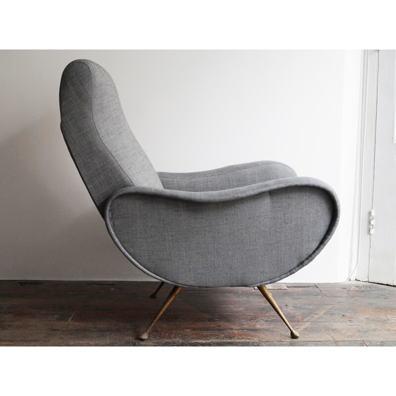 Mid century Italian re-upholstered armchair - 1950s