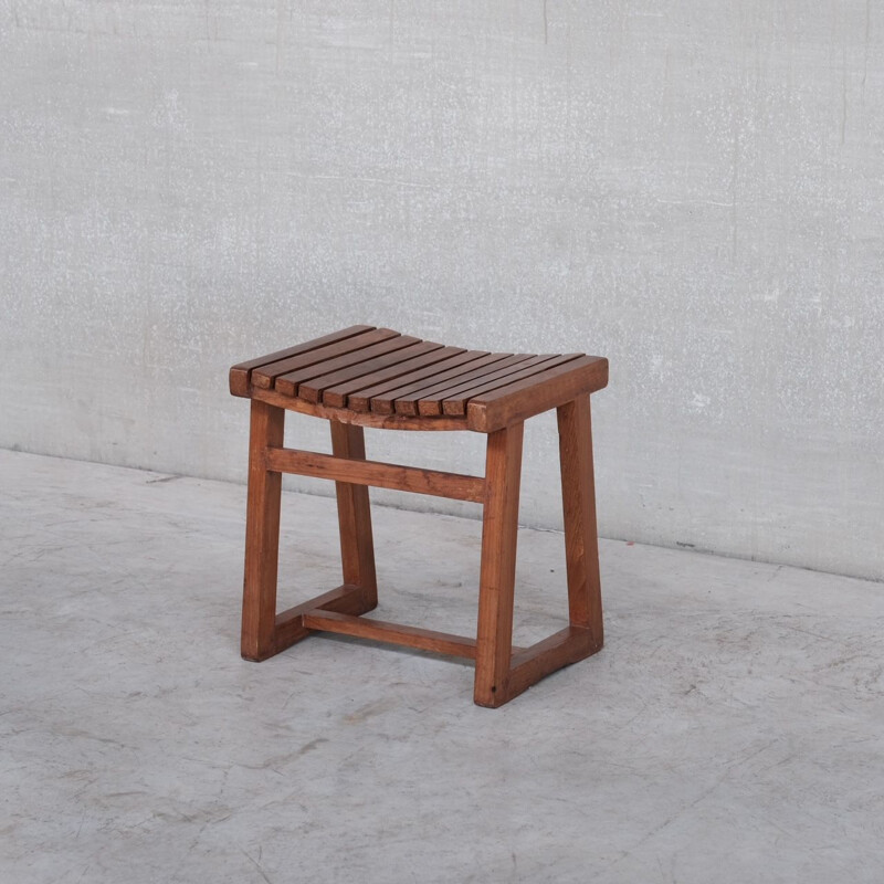 Par de bancos de teca vintage Pj-011029 por Pierre Jeanneret, Índia 1960