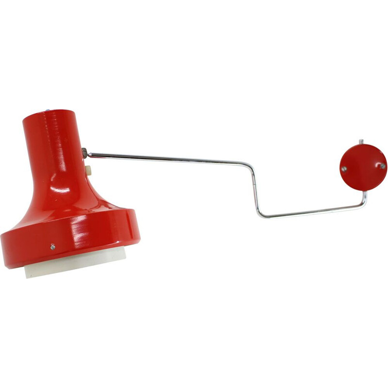 Vintage red wall lamp by Josef Hurka, Czechoslovakia 1960