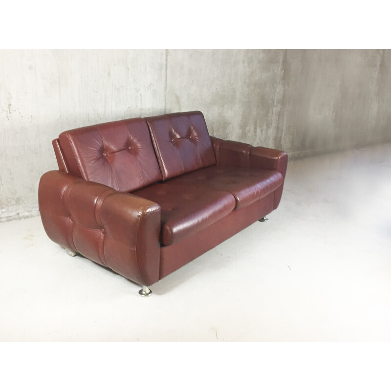 Mid century Danish 2 seater sofa in leather - 1970s