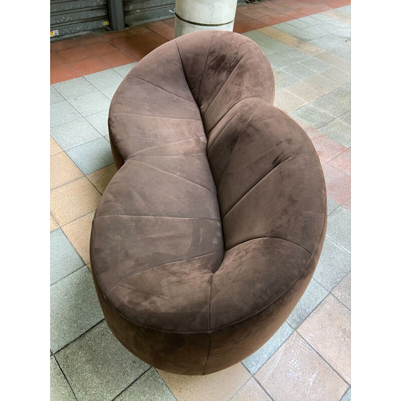 Vintage Pumpkin 2 seater brown sofa by Pierre Paulin for Ligne Roset