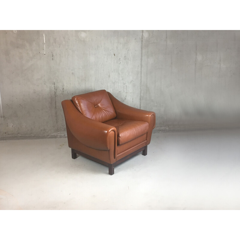 Mid century Danish leather armchair - 1970s