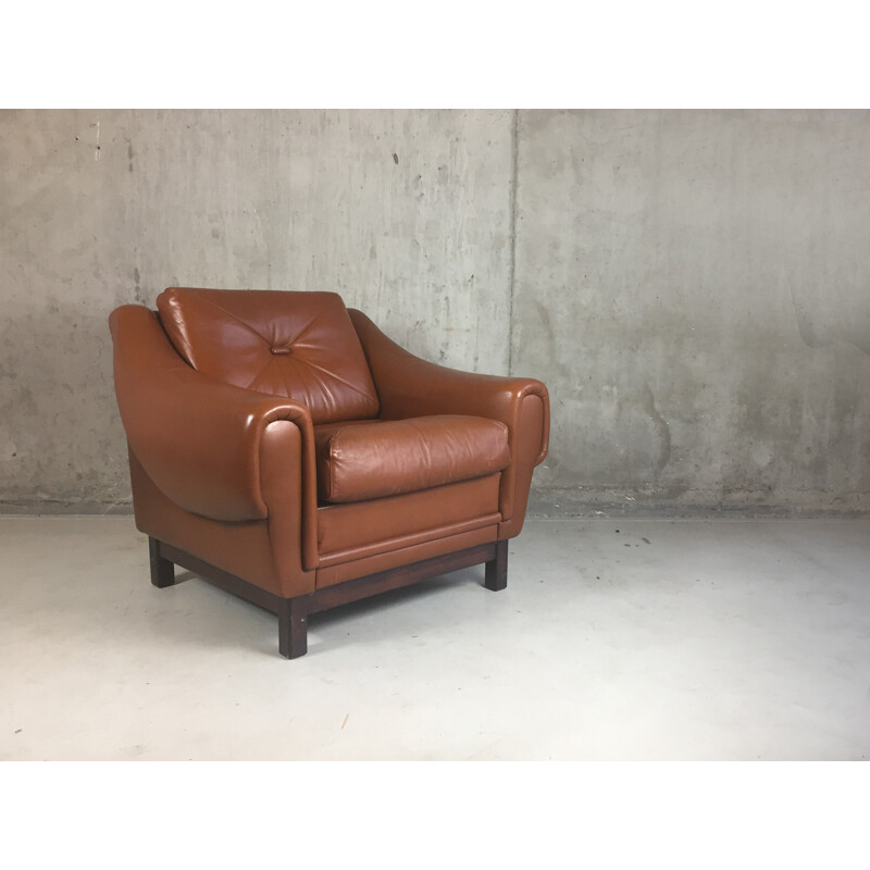 Mid century Danish leather armchair - 1970s