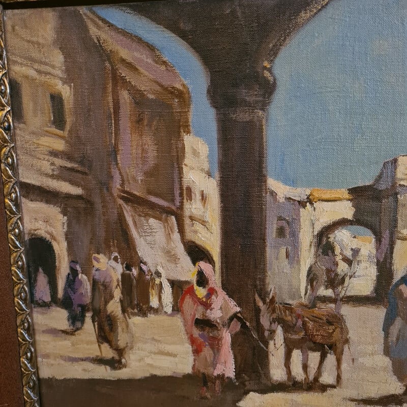 Vintage painting "Oriental Scene", 1900