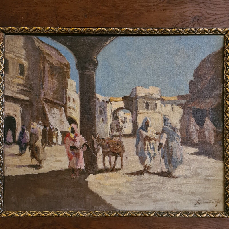Peinture vintage "Scène Orientale", 1900