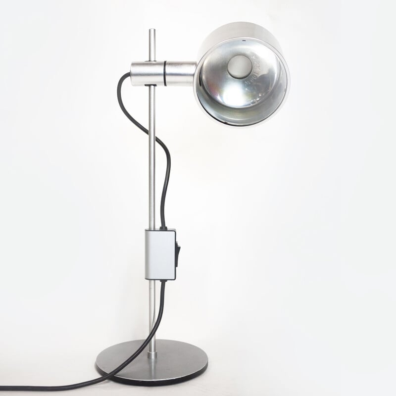 Lámpara de mesa de plata vintage de Peter Nelson