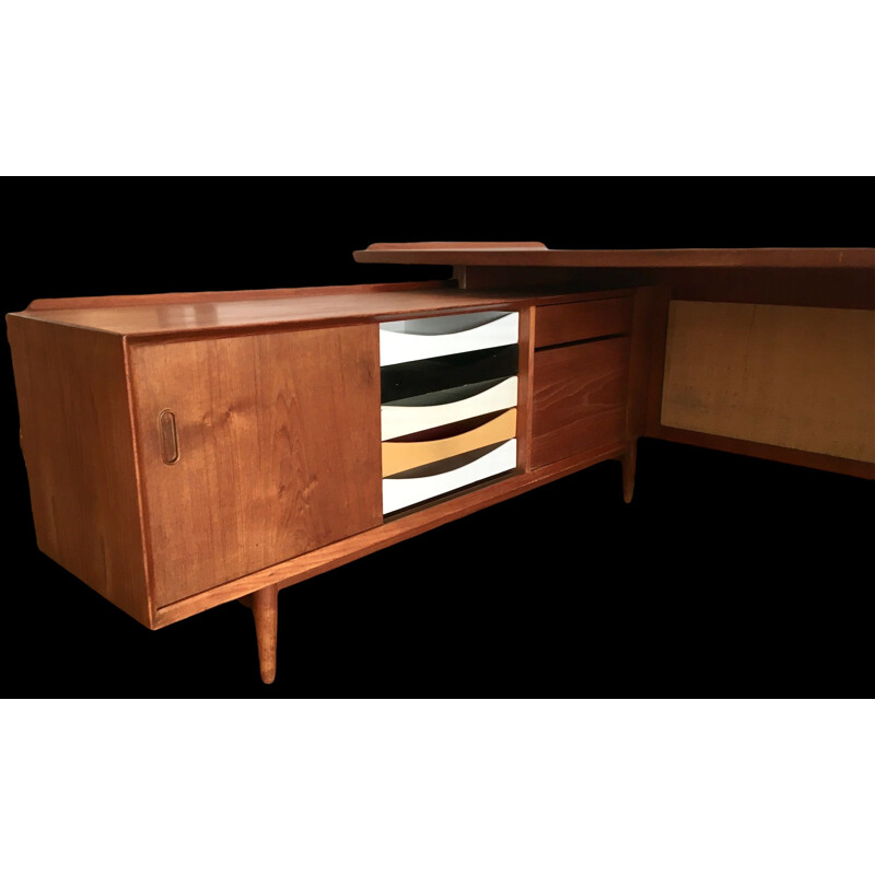 Vintage teakhouten bureau model 308 van Arne Vodder voor Sibast, Denemarken 1960