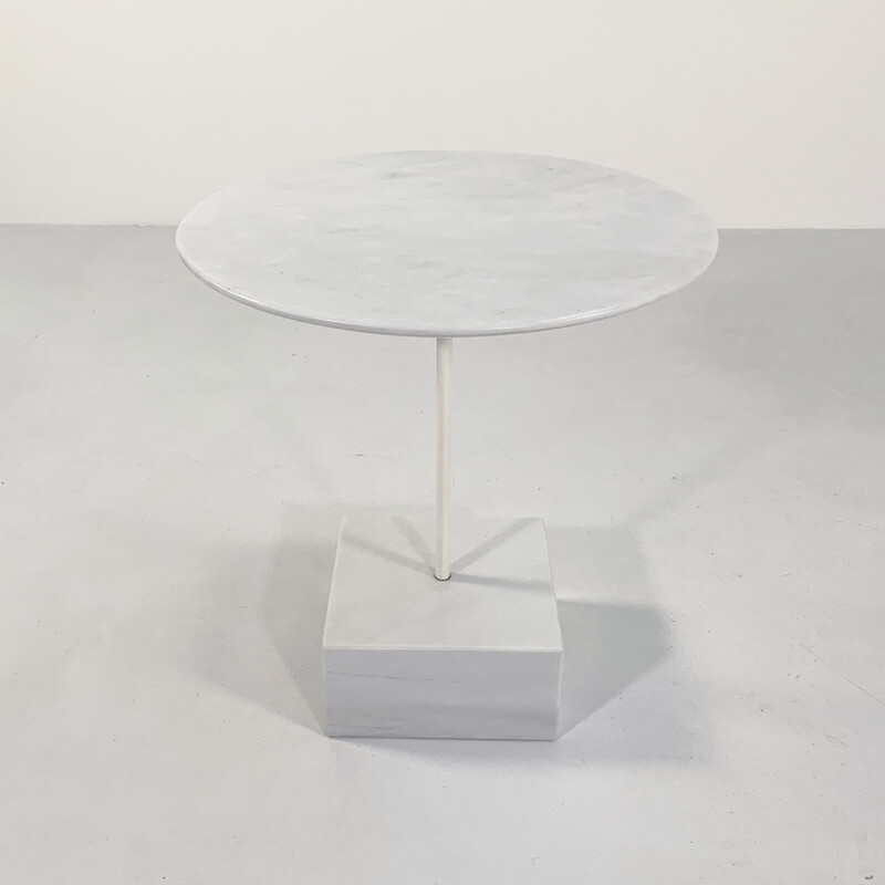 Vintage side table "Primavera" in marble and metal by Ettore Sottsass for Ultima Edizione, 1980