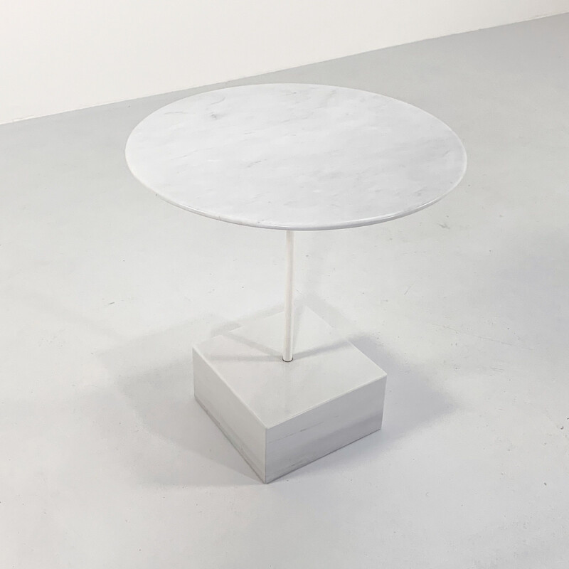 Vintage side table "Primavera" in marble and metal by Ettore Sottsass for Ultima Edizione, 1980