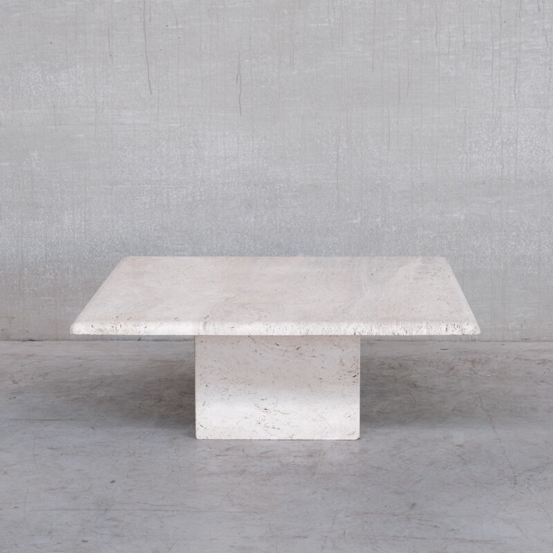 Mid-century Italian coffee table in travertine, 1970s