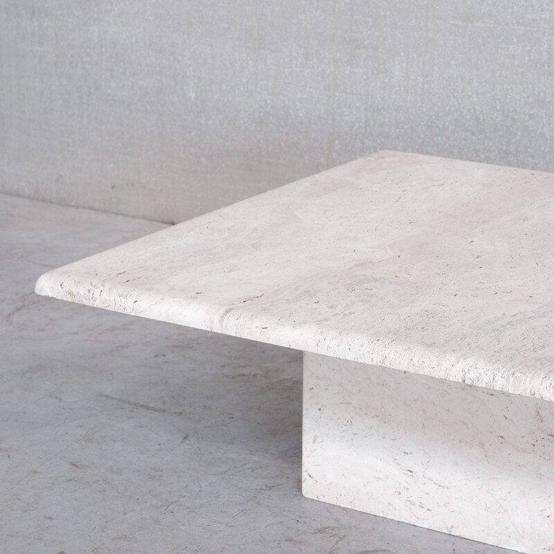 Mid-century Italian coffee table in travertine, 1970s