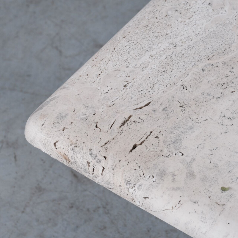 Mid-century Italian coffee table in travertine, 1970s