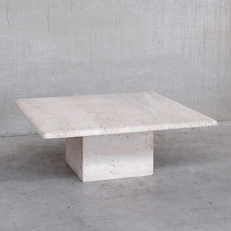 Mid-century Italian coffee table in travertine, 1970s