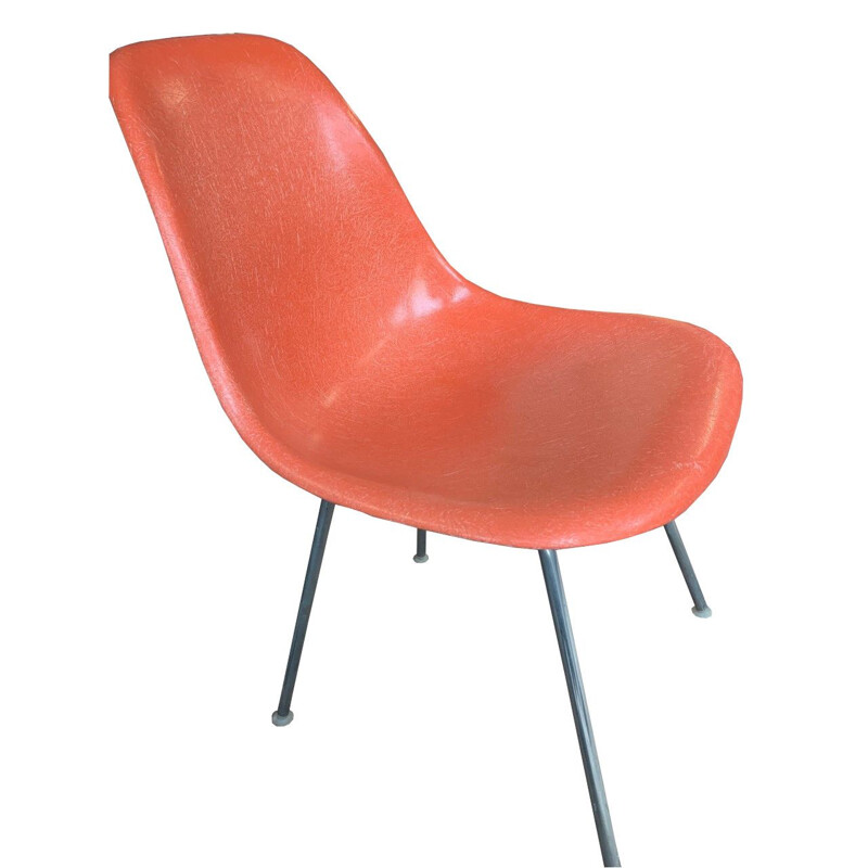 Vintage orange Dsx chair by Charles & Ray Eames for Herman Miller, 1970s