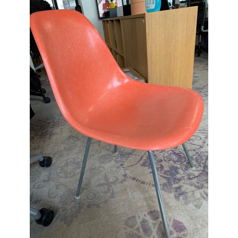 Vintage orange Dsx chair by Charles & Ray Eames for Herman Miller, 1970s
