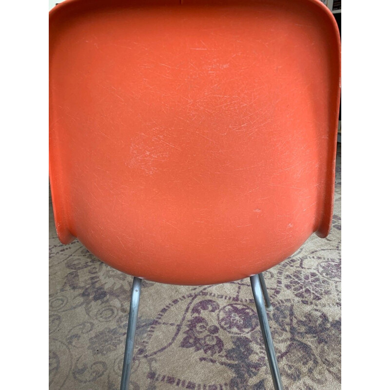 Vintage orange Dsx chair by Charles & Ray Eames for Herman Miller, 1970s