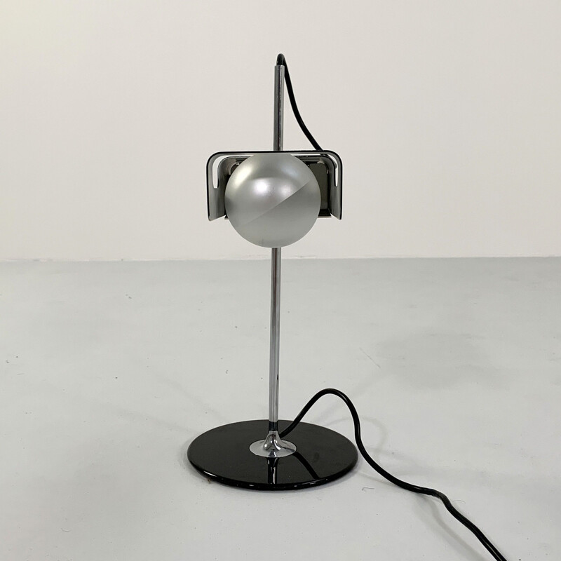 Vintage black Spider table lamp by Joe Colombo for Oluce, 1960s
