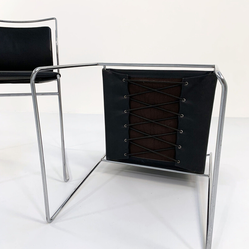 Ensemble de 6 chaises Tulu vintage en cuir par Kazuhide Takahama pour Gavina, 1960