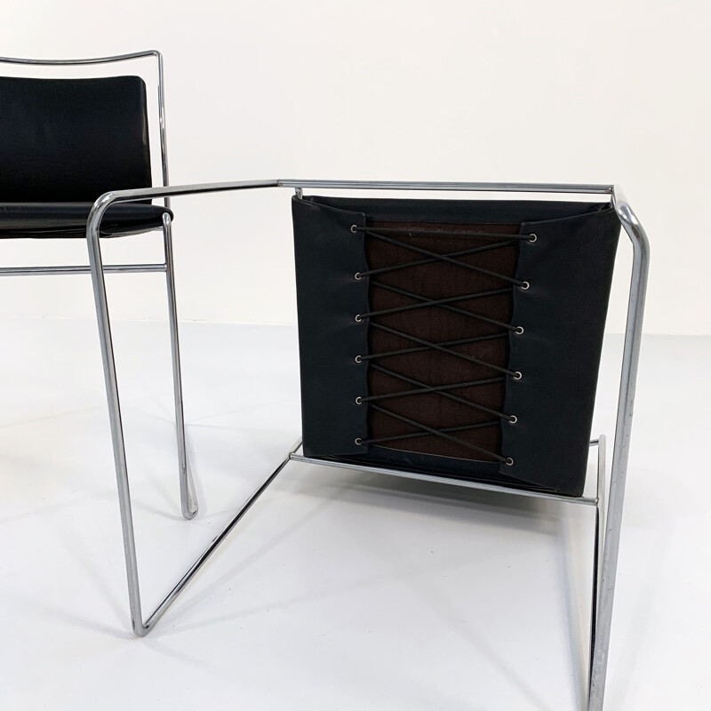 Set of 6 vintage Tulu dining chairs in leather by Kazuhide Takahama for Gavina, 1960s