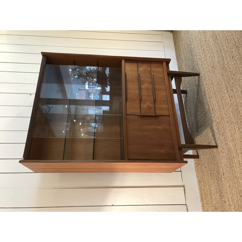 Scandinavian vintage teak display cabinet, 1960