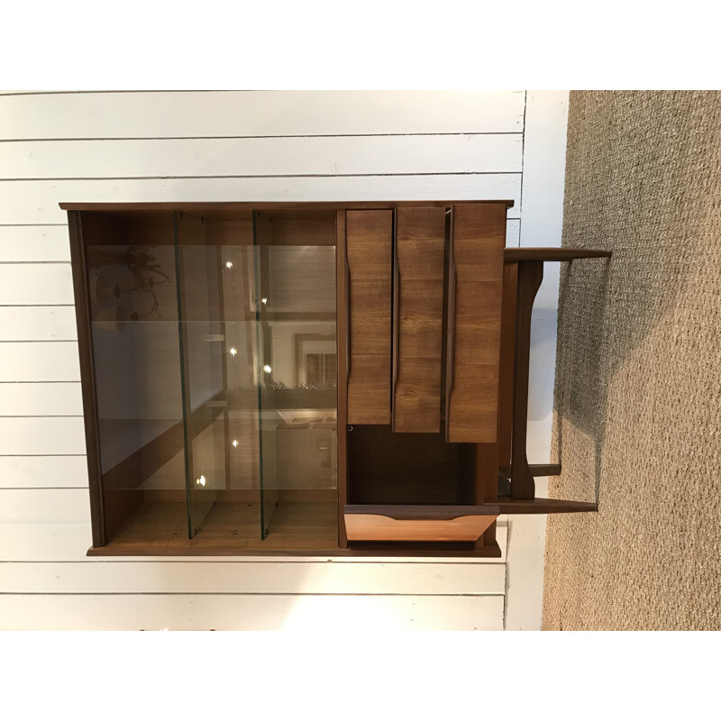 Scandinavian vintage teak display cabinet, 1960