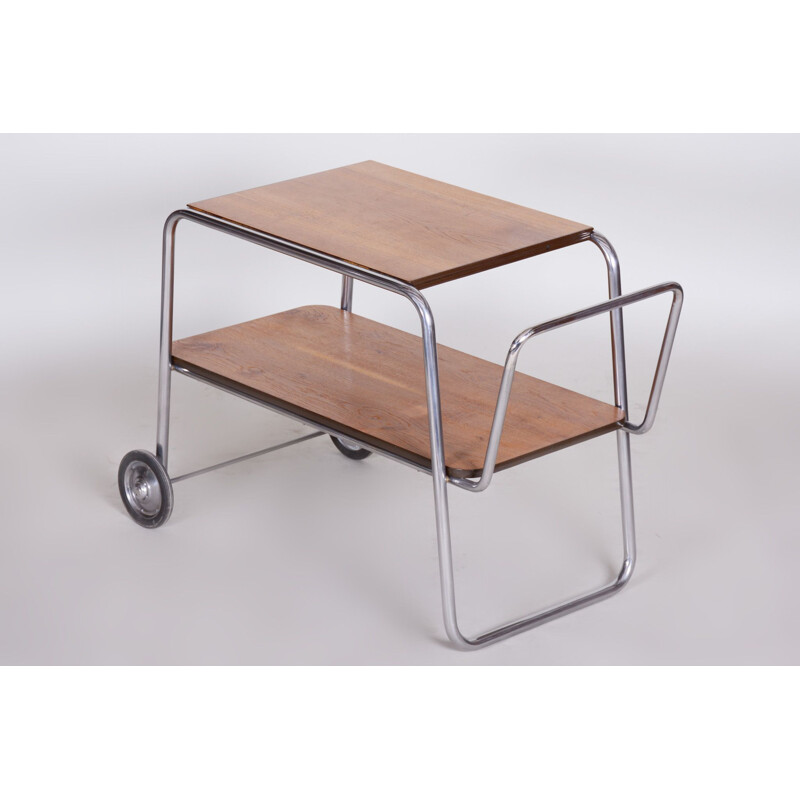 Vintage oak drink cart by Jindrich Halabala for Up Zavody, 1930