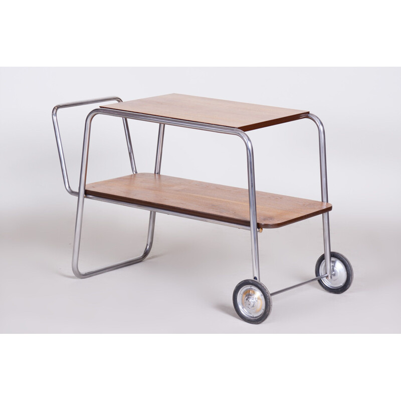 Vintage oak drink cart by Jindrich Halabala for Up Zavody, 1930