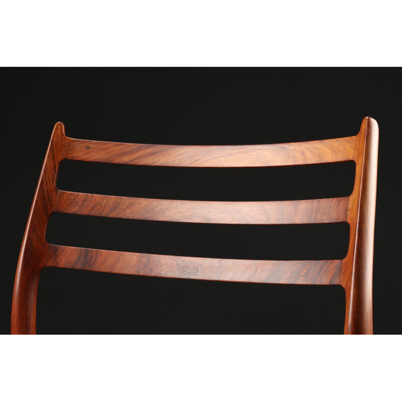 Restored "78" chair in rosewood and leather, Niels O. MOLLER - 1960