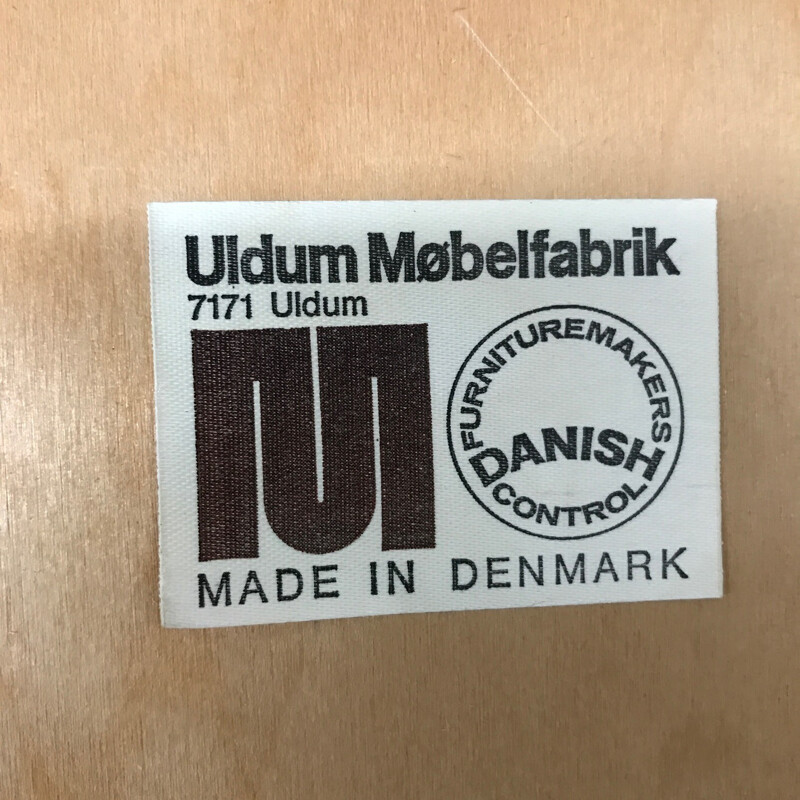 Set of 4 Uldum Møbelfabrik dingin chairs in rosewood and black leatherette, Johannes ANDERSEN - 1960s