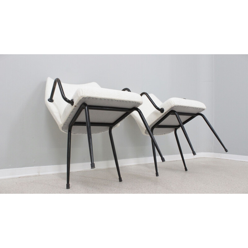 Ein Paar Vintage-Sessel aus Metall und Stoff von Carlo Pagani für Arflex, 1960