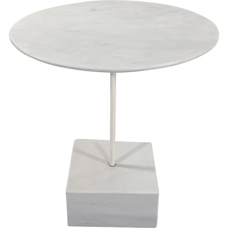 Vintage side table "Primavera" in marble and metal by Ettore Sottsass for Ultima Edizione, 1980