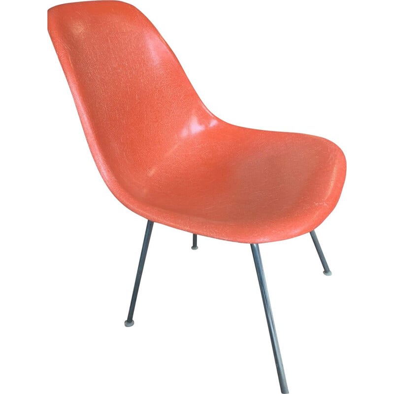 Vintage orange Dsx chair by Charles & Ray Eames for Herman Miller, 1970s