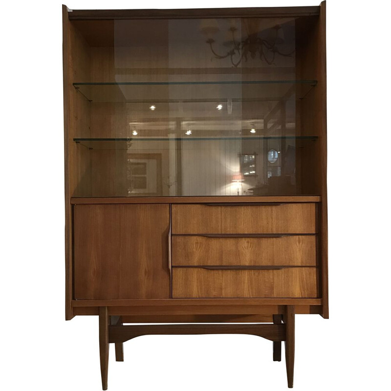 Scandinavian vintage teak display cabinet, 1960