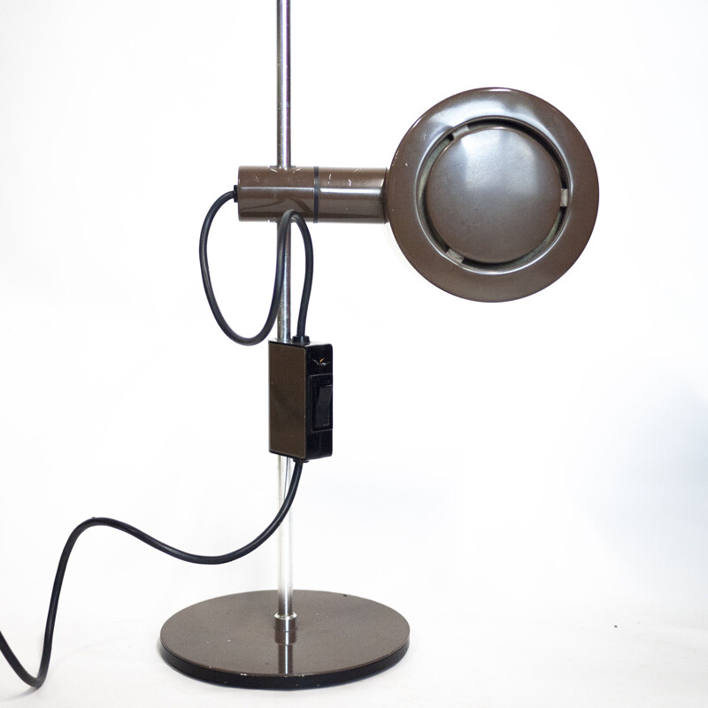 Lámpara de mesa vintage marrón de Peter Nelson
