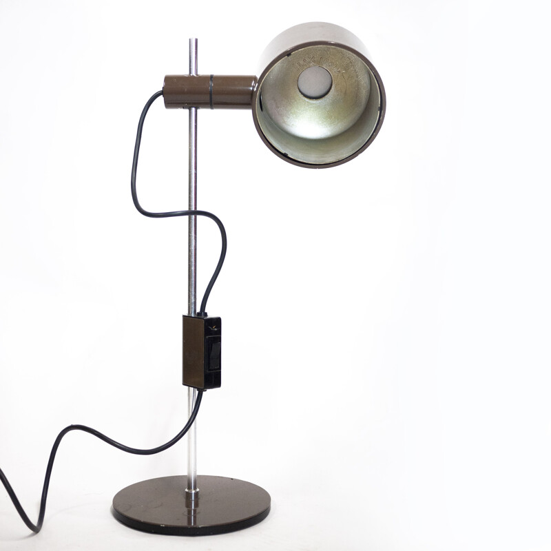 Vintage table lamp in brown by Peter Nelson & Ronald Holmes, 1960s