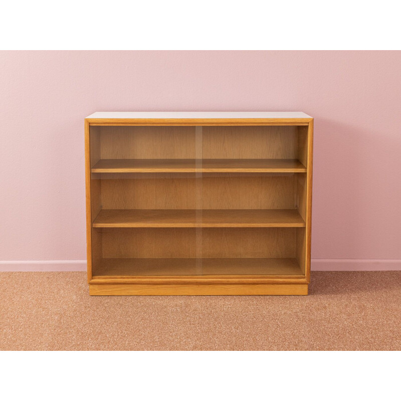 Vintage oak cabinet with glass doors from Wk Möbel, Germany 1960