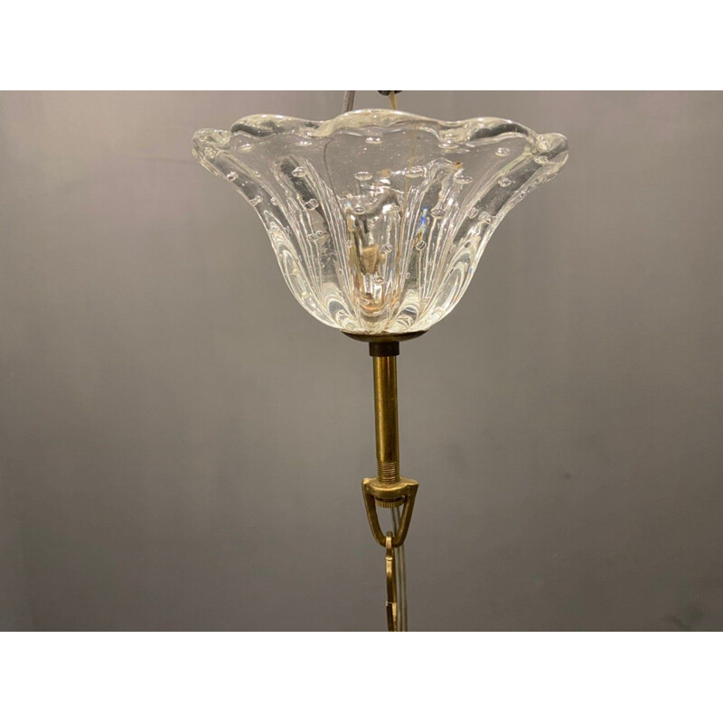 Italian vinatge Murano glass Barovier pendant lamp, 1940s
