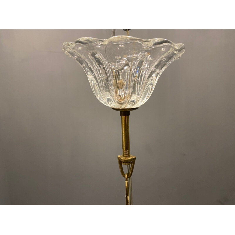 Suspension vintage italien Barovier en verre de Murano, 1940