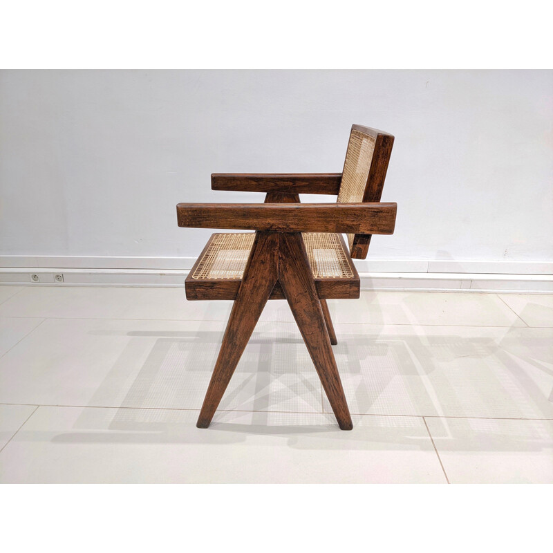 Conjunto de 6 sillas vintage de "Office" de Pierre Jeanneret, 1955-1956