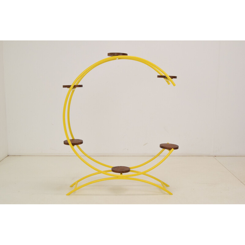 Vintage tubular flower stand in lacquered metal, Czech 1960