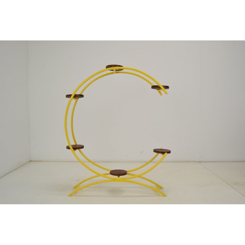 Vintage tubular flower stand in lacquered metal, Czech 1960