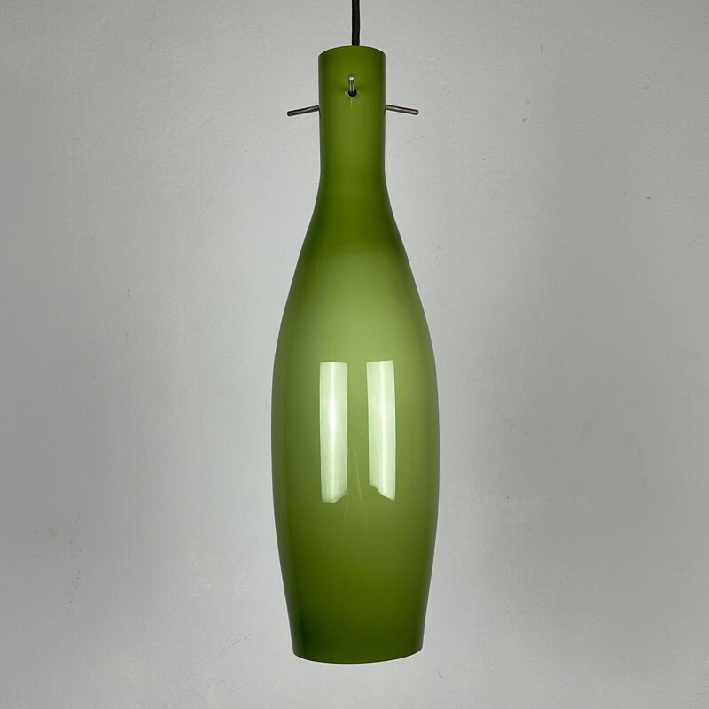 Mid-century green Murano glass pendant lamp by Vistosi, Italy 1960s