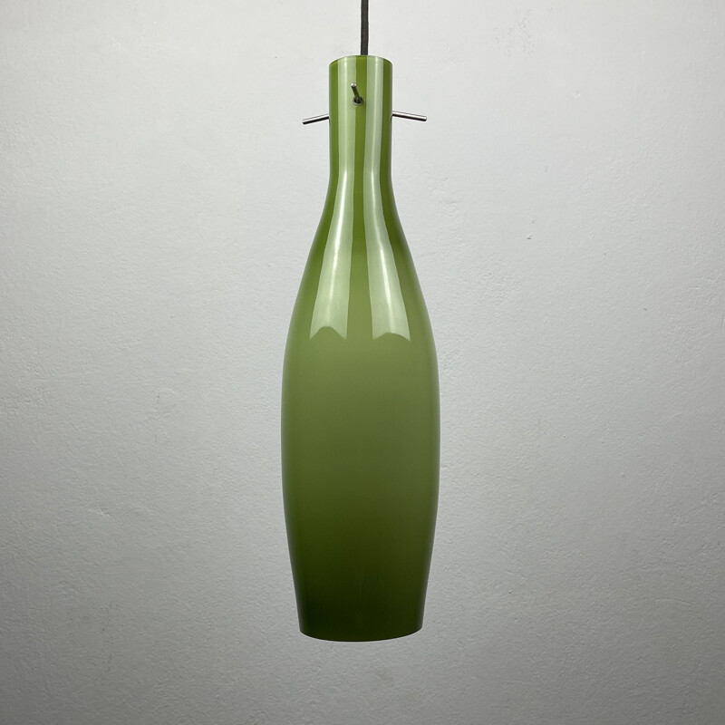 Vintage groene Murano glazen hanglamp van Vistosi, Italië 1960