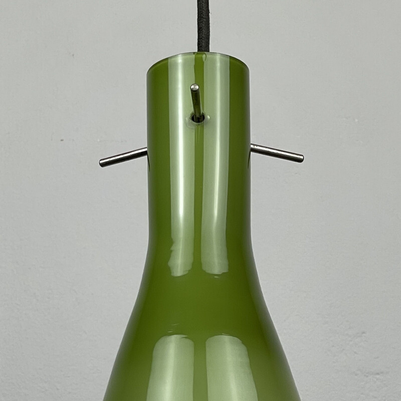 Vintage-Hängeleuchte aus grünem Muranoglas von Vistosi, Italien 1960
