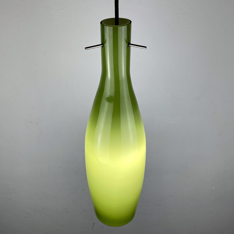 Mid-century green Murano glass pendant lamp by Vistosi, Italy 1960s