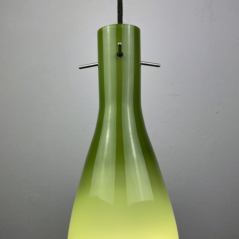 Mid-century green Murano glass pendant lamp by Vistosi, Italy 1960s