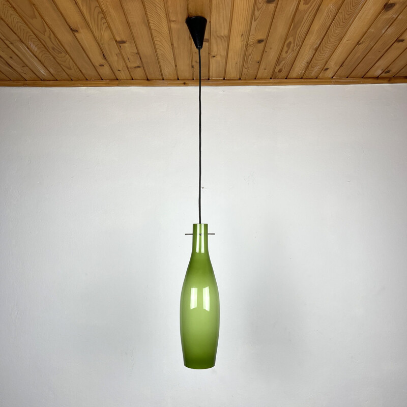 Mid-century green Murano glass pendant lamp by Vistosi, Italy 1960s