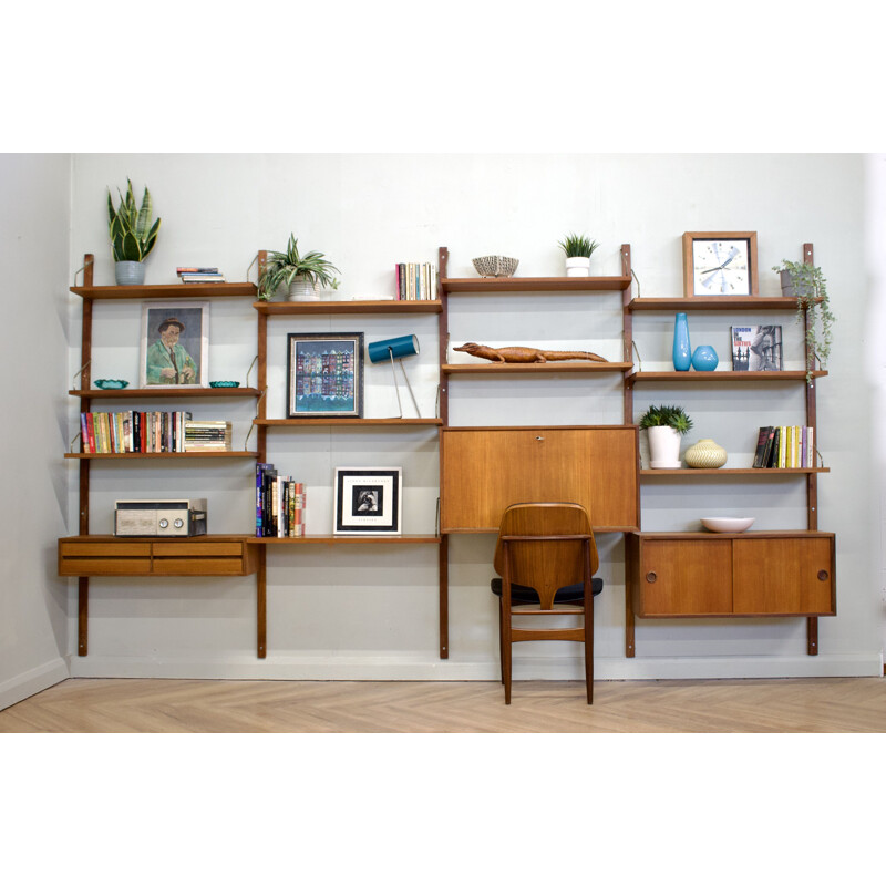 Mid-century Danish teak Ps modular wall unit by Paul Sorensen, 1960s